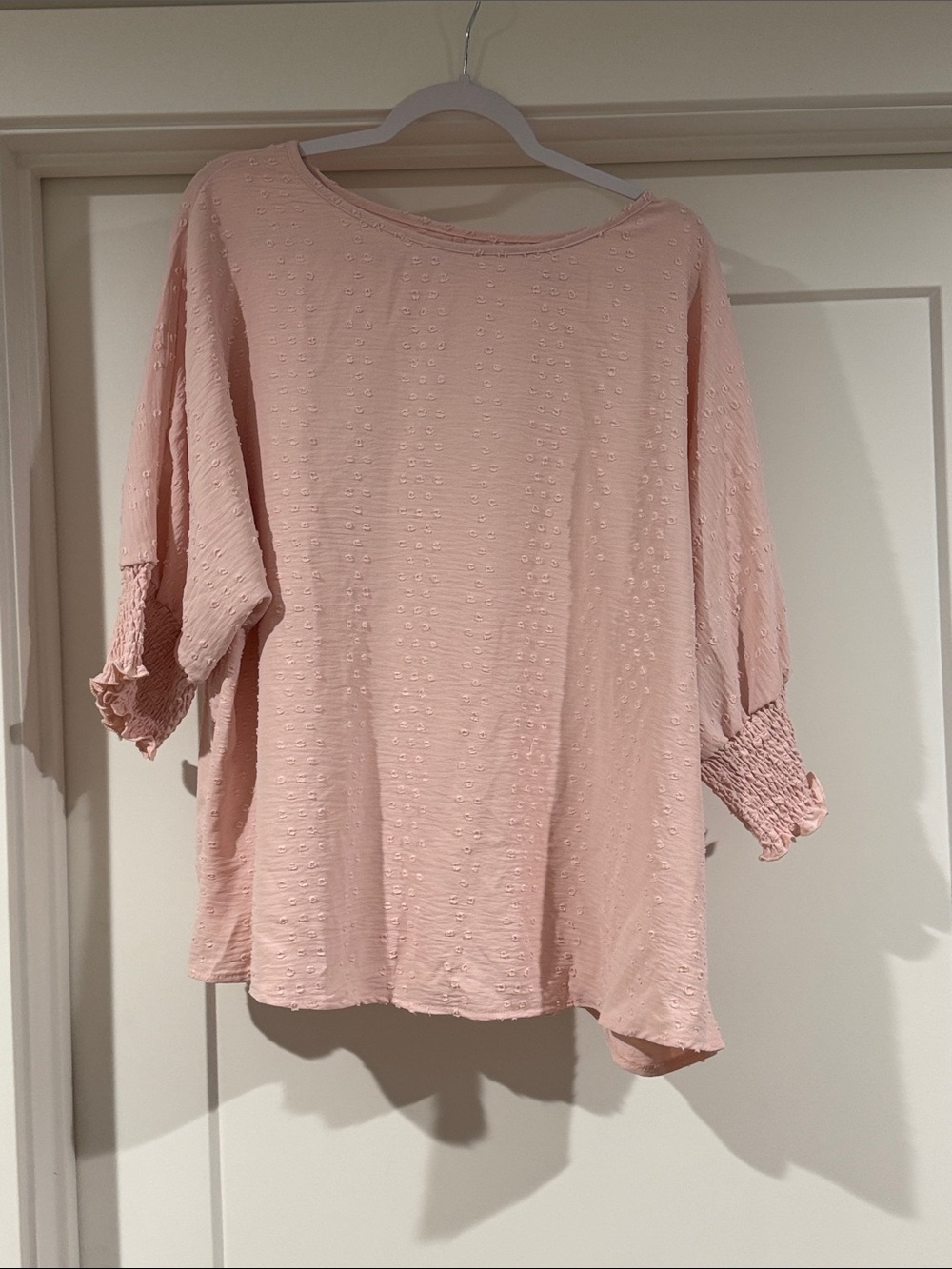 SHEIN Dusty Pink Textured Boatneck Tunic